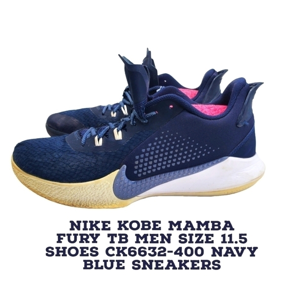 Nike Shoes Men's 11.5 Kobe Mamba Fury TB Navy Blue Sneakers CK6632-400 - Picture 1 of 16